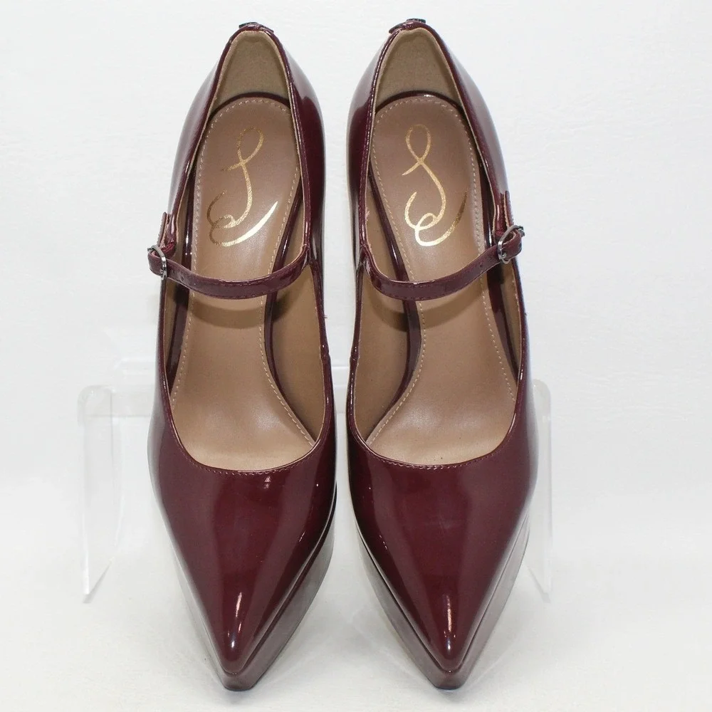 Sam Edelman Jildie Platform Slingback Mary Jane Pump French Burgundy Size 7.5 - Picture 10 of 12